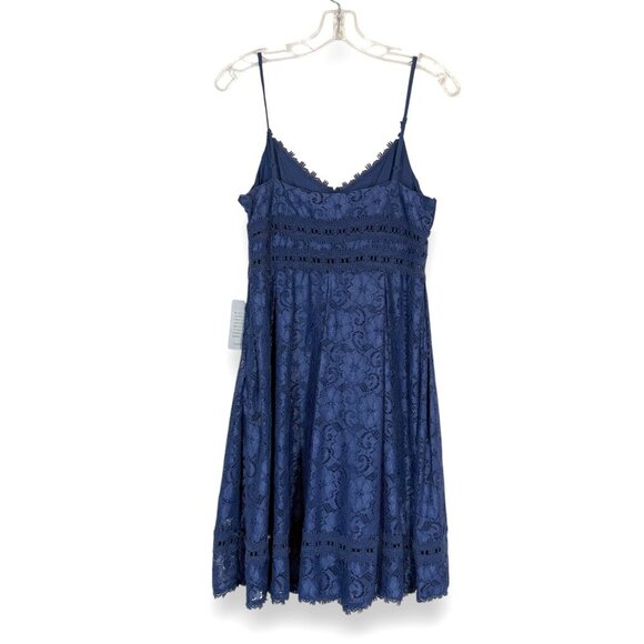 NSR Provance Blue Lace Mini Dress Fit and Flare Cocktail Medium - Picture 4 of 14